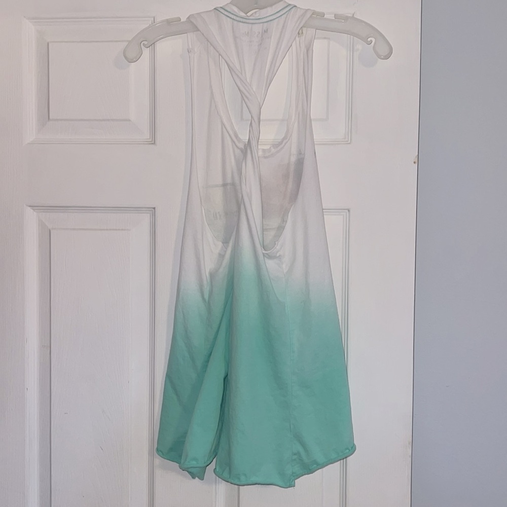 Miss Me White Mint Green Love Life Twisted Back Tank Top - Picture 8 of 11